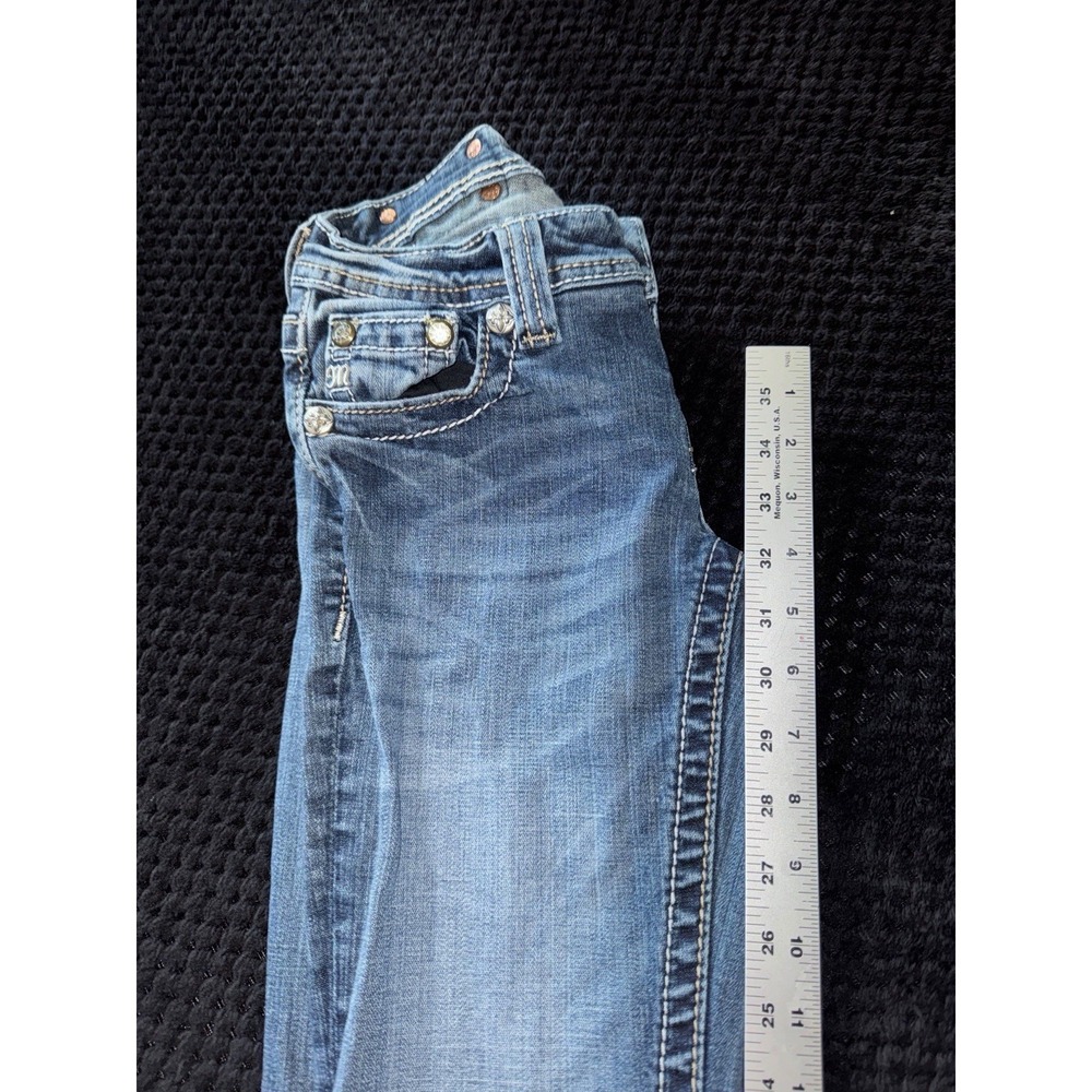 Miss Me Women's Boot Embellish Blue Denim Low Rise Medium Wash Size 25 - Picture 11 of 12